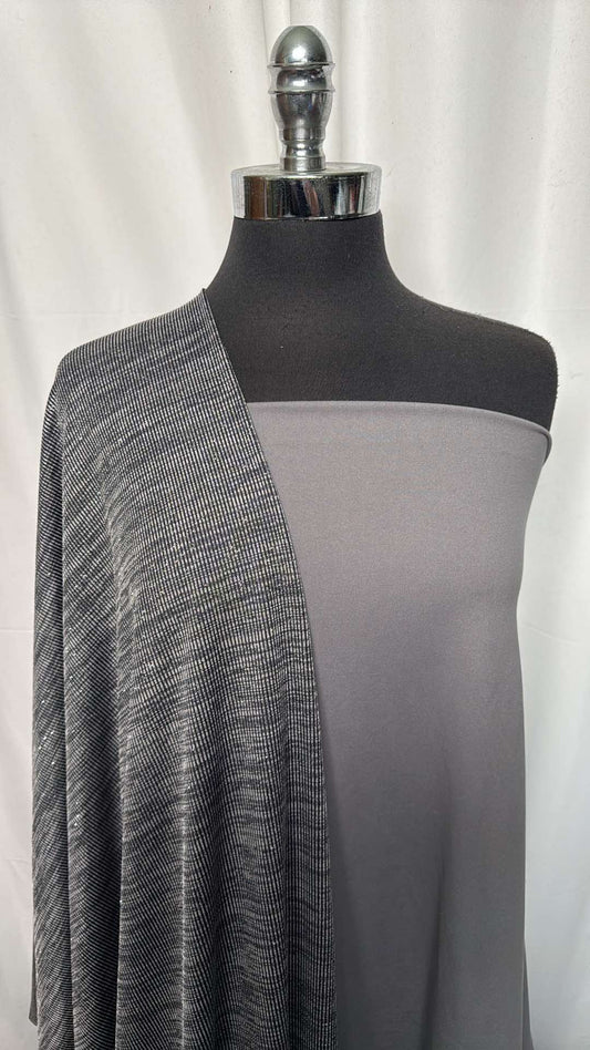 GREY/SPARKLE BUNDLE : 2YD Grey Brushed PF & 3YD Sparkle Rib Sweater : A26626