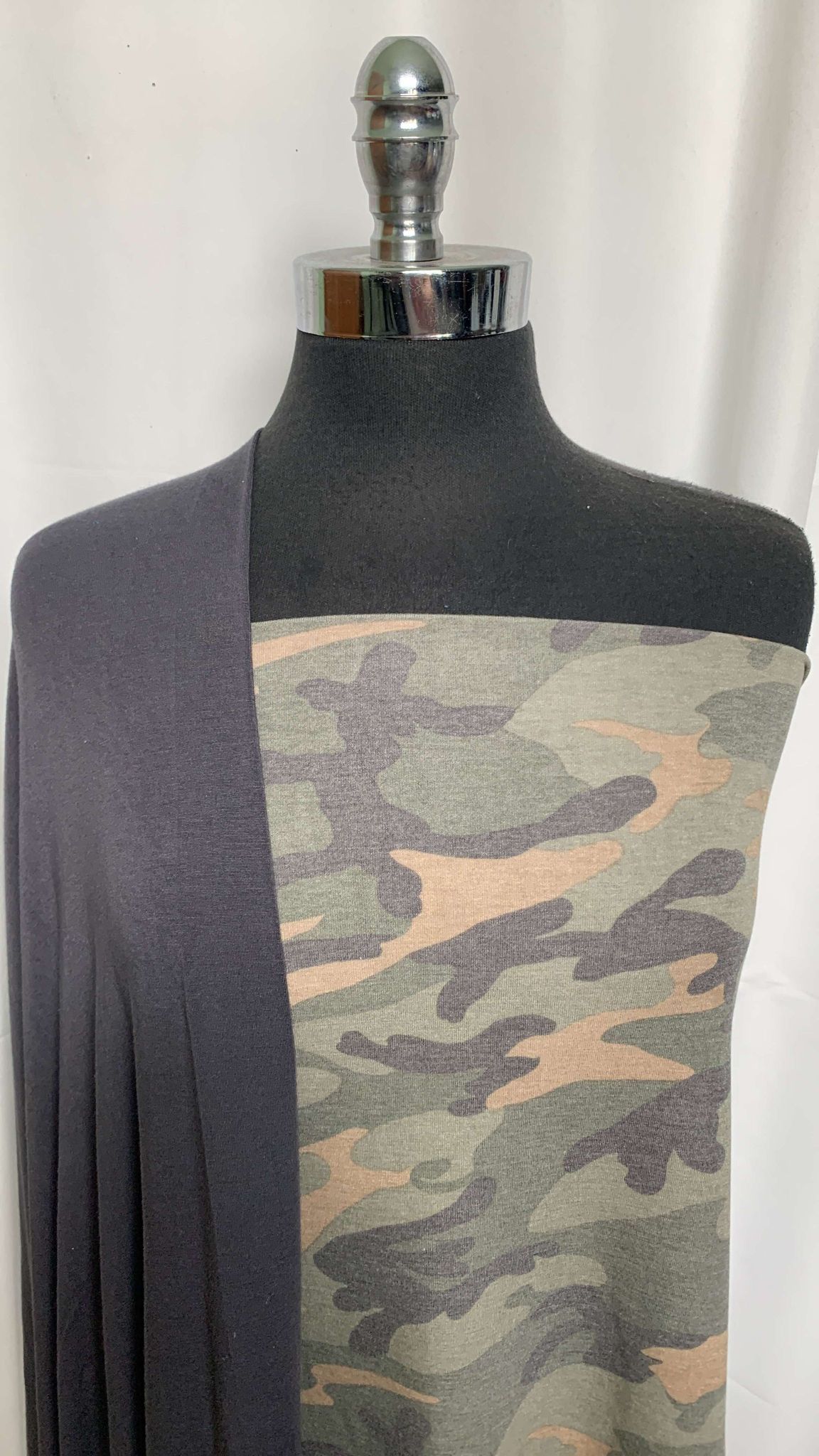 CHARCOAL/CAMO BUNDLE : 2YD Camo PRS Jersey & 1YD Charcoal Modal/Spandex : A25716