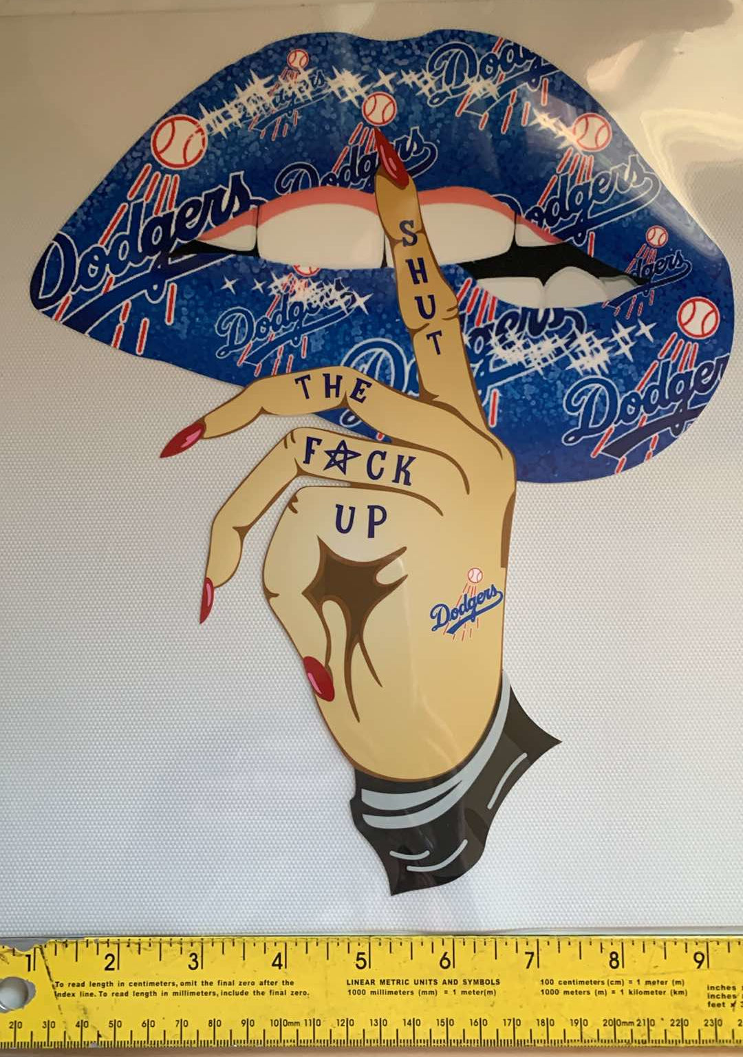 Dodgers Lips - Iron On Decal - Sold Individually