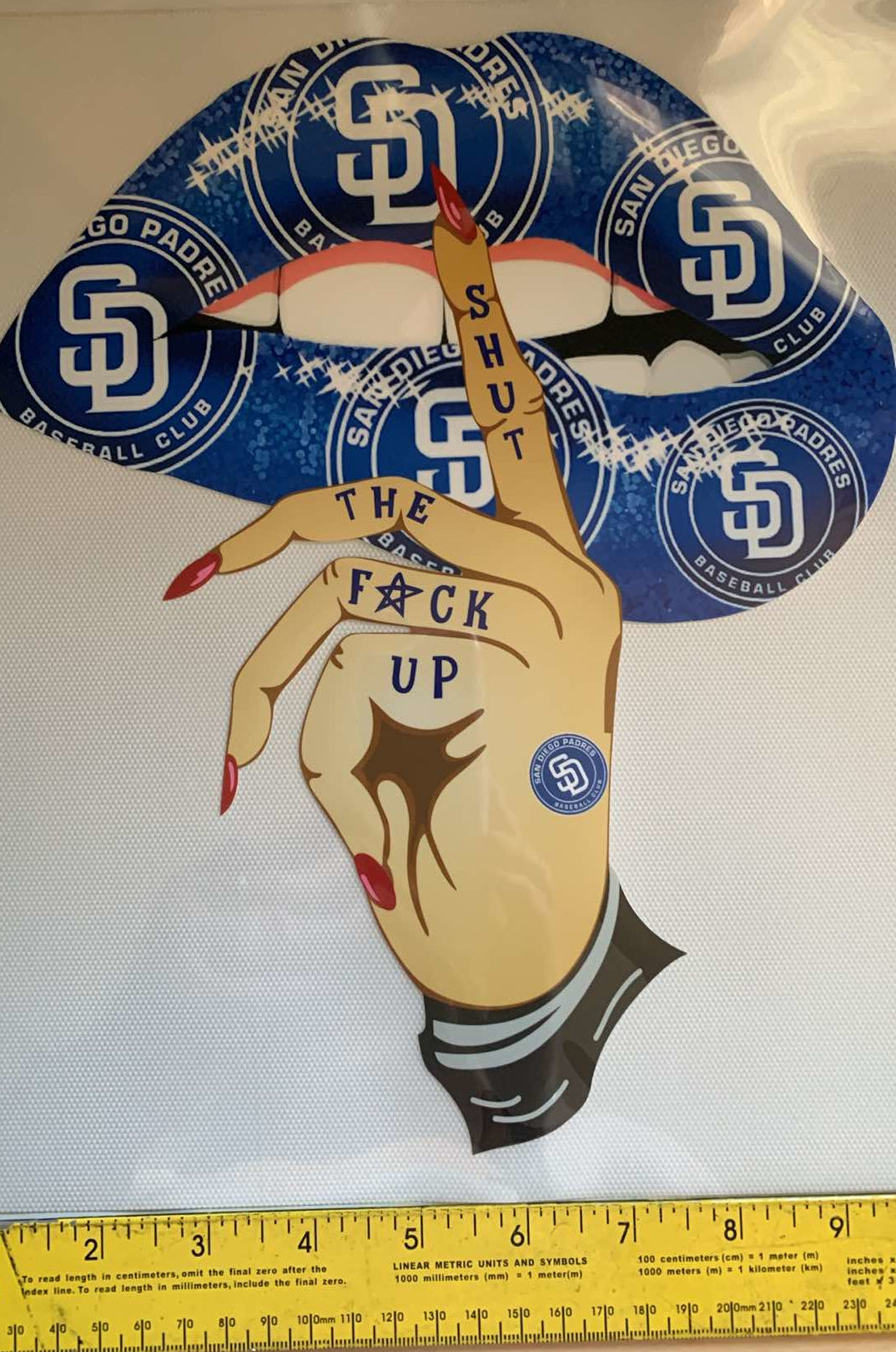 Padres Lips - Iron On Decal - Sold Individually