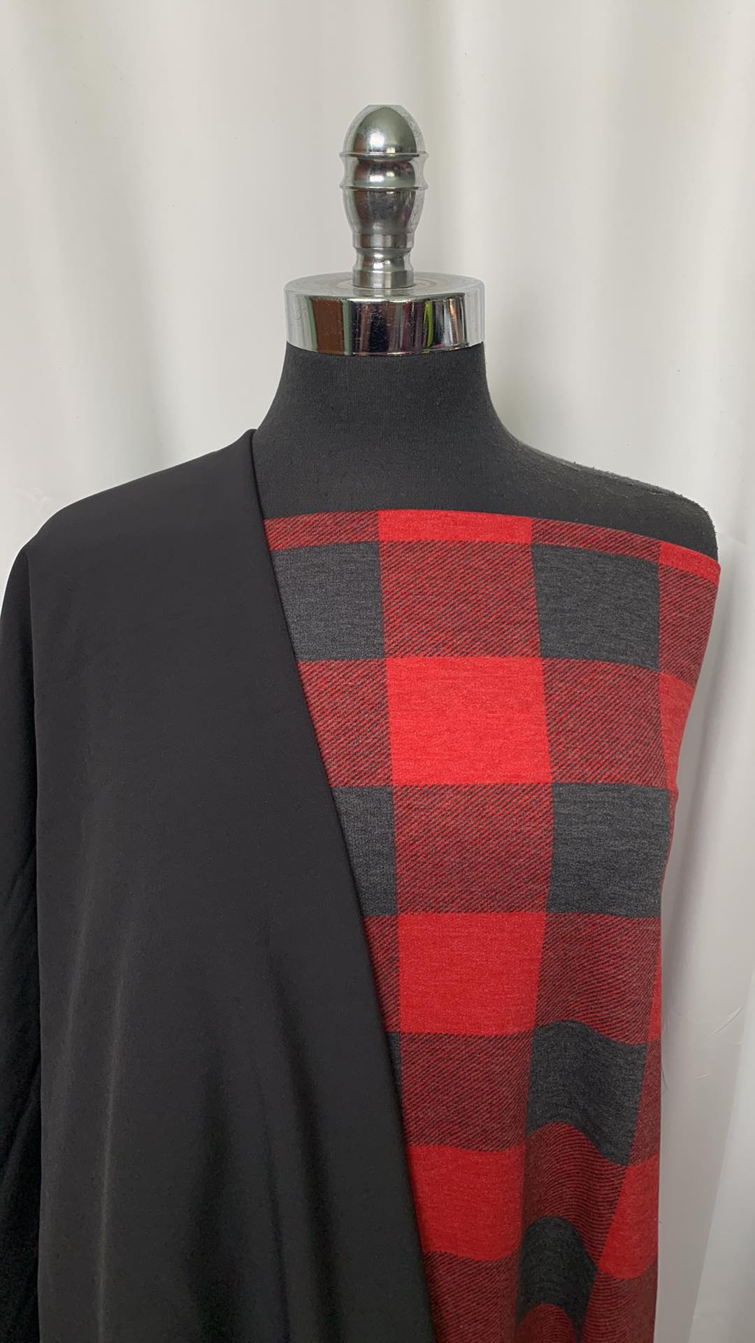 BLACK/RED BUFFALO PLAID BUNDLE : 2YD Buffalo Plaid FT & 2YD Black Softshell : A2019