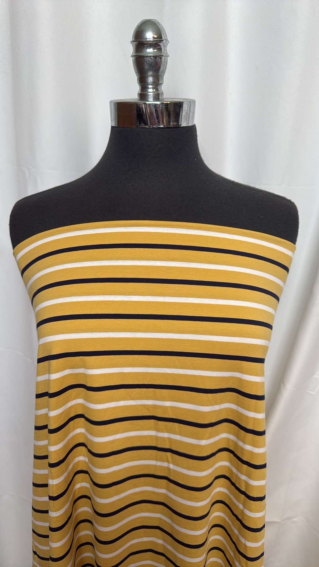 Mustard Stripe - Cotton Spandex - 2 Yard Cut