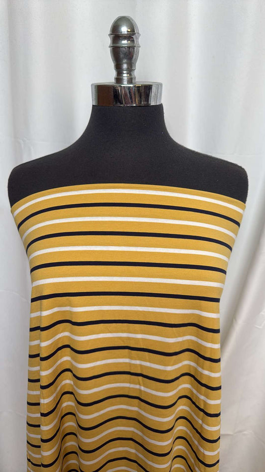 Mustard Stripe - Cotton Spandex - 2 Yard Cut