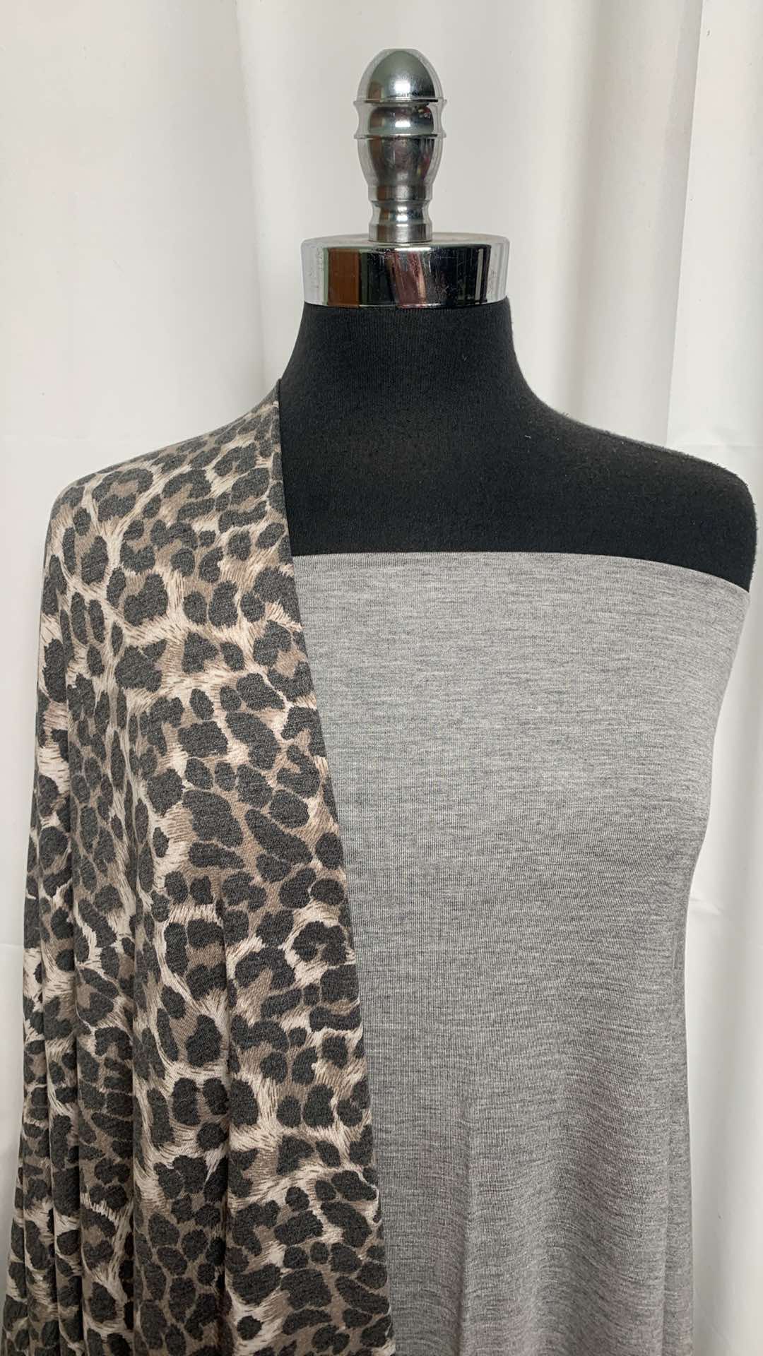 HEATHER GREY/LEOPARD BUNDLE : 2YD Heather Grey R/S & 2YD Leopard PRS Jersey : A25857