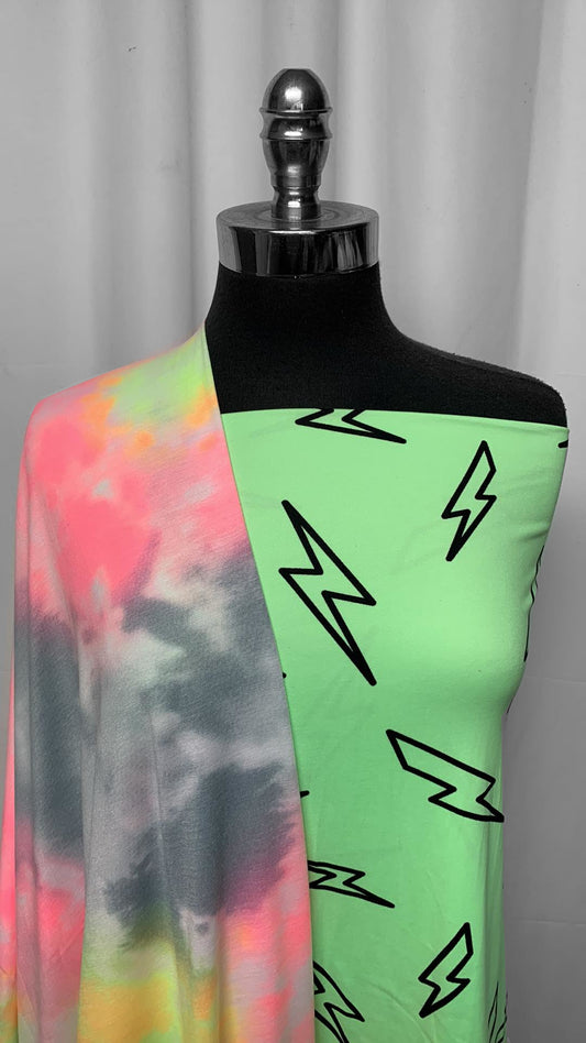 TIE DYE/LIGHTNING BUNDLE : 2YD Lightning Bolts DBP & 2YD Tie Dye PRS Jersey : A25299