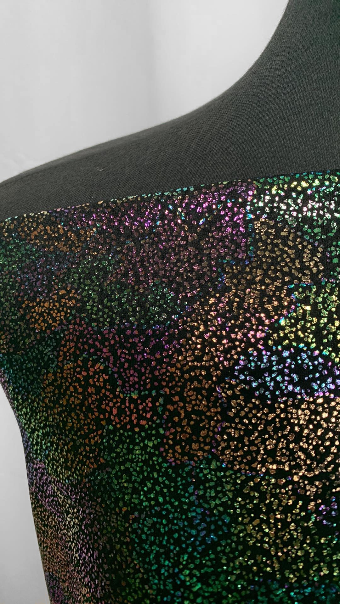 Black with Rainbow Foil- BULLET Knit - 4 Yard Cut