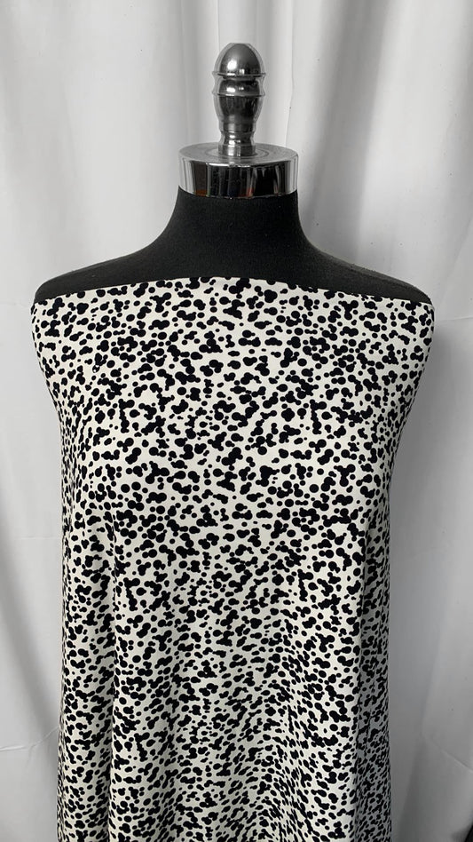 White/Black Dot - 95/5 Cotton/Spandex - By the Yard