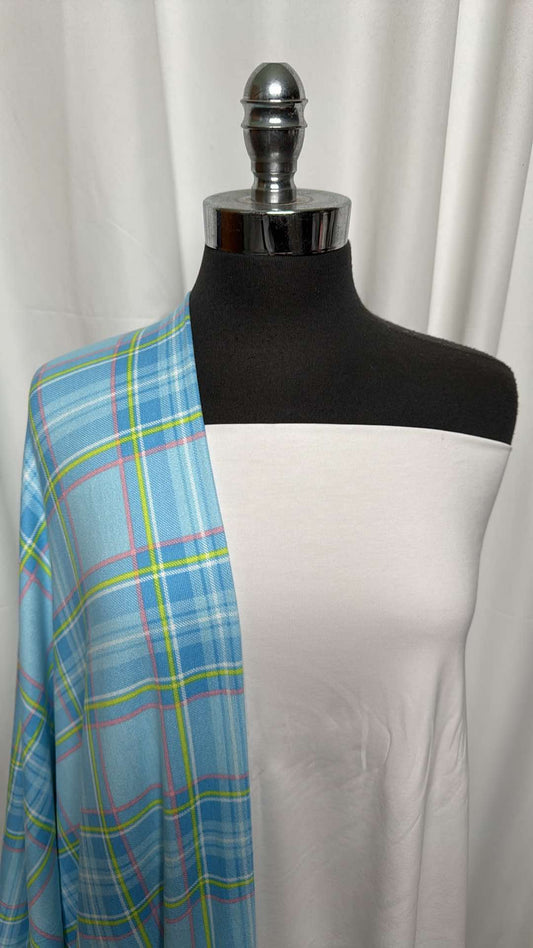 WHITE/LIGHT BLUE PLAID BUNDLE : 2YD White MVC & 2YD Light Blue Plaid Oakley SK : A26242