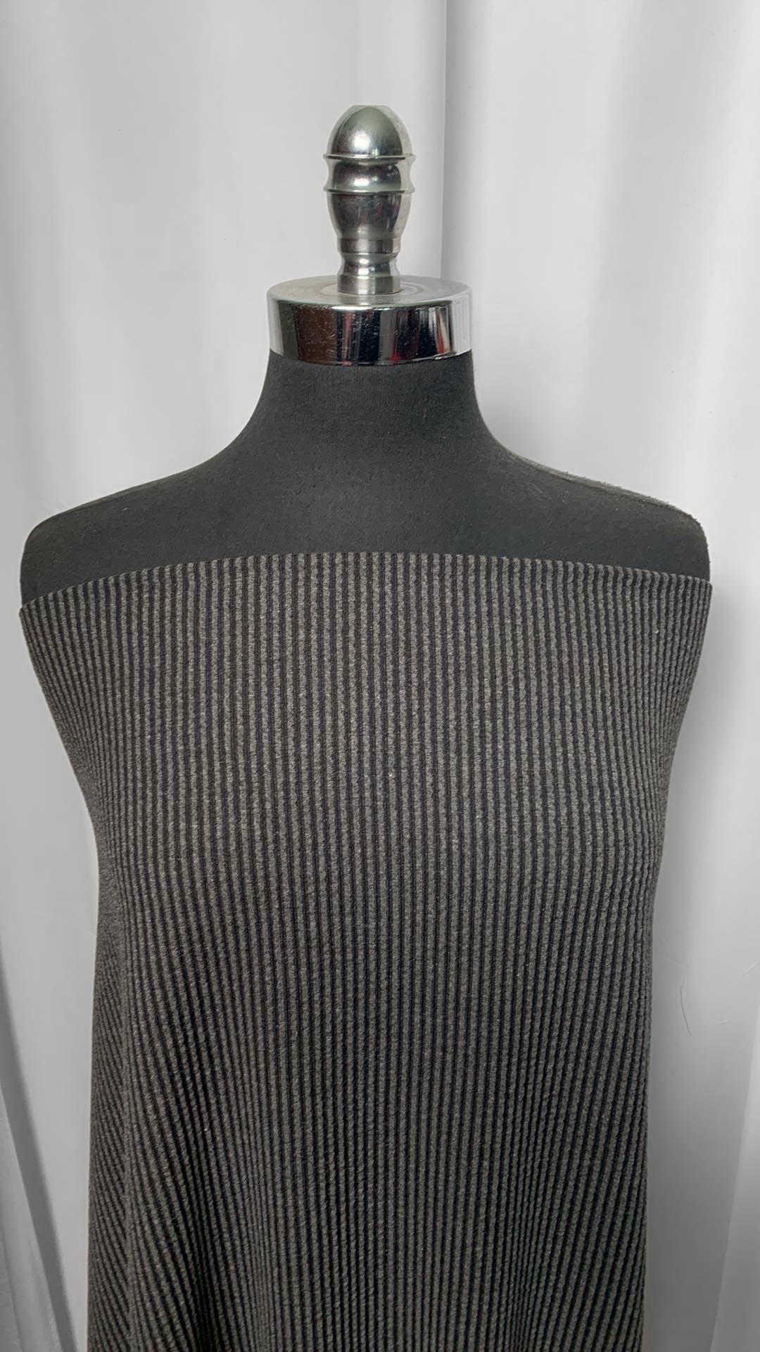 Charcoal - Urban Rib Knit - 2 Yard Cut