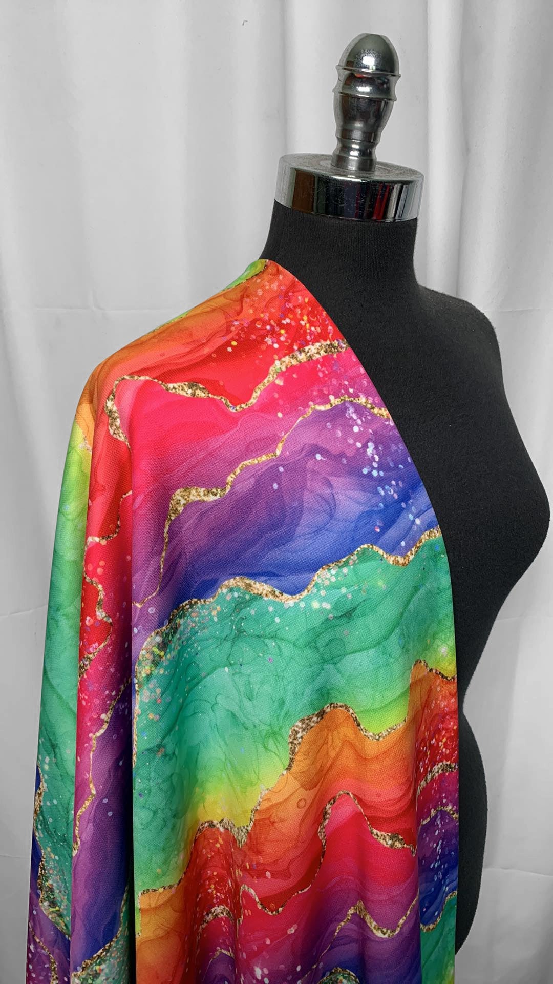 Rainbow Geode - Sport Fleece - 2 Yard Cut