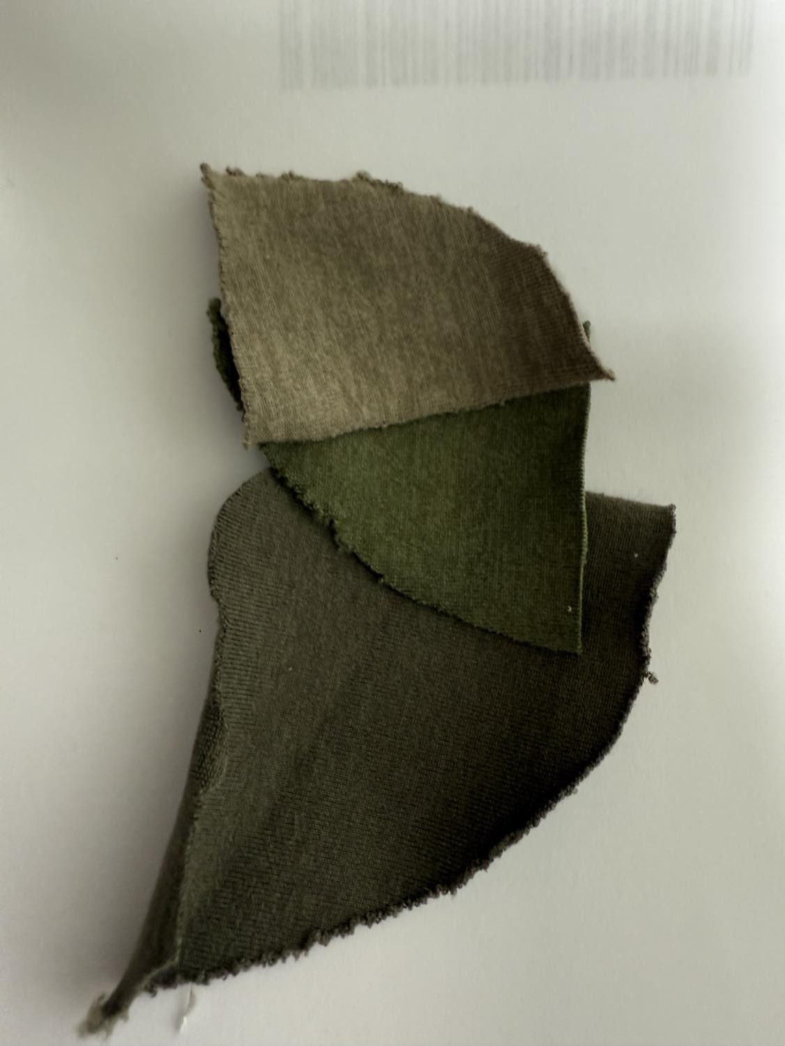 From top: Khaki, Moss, Olive