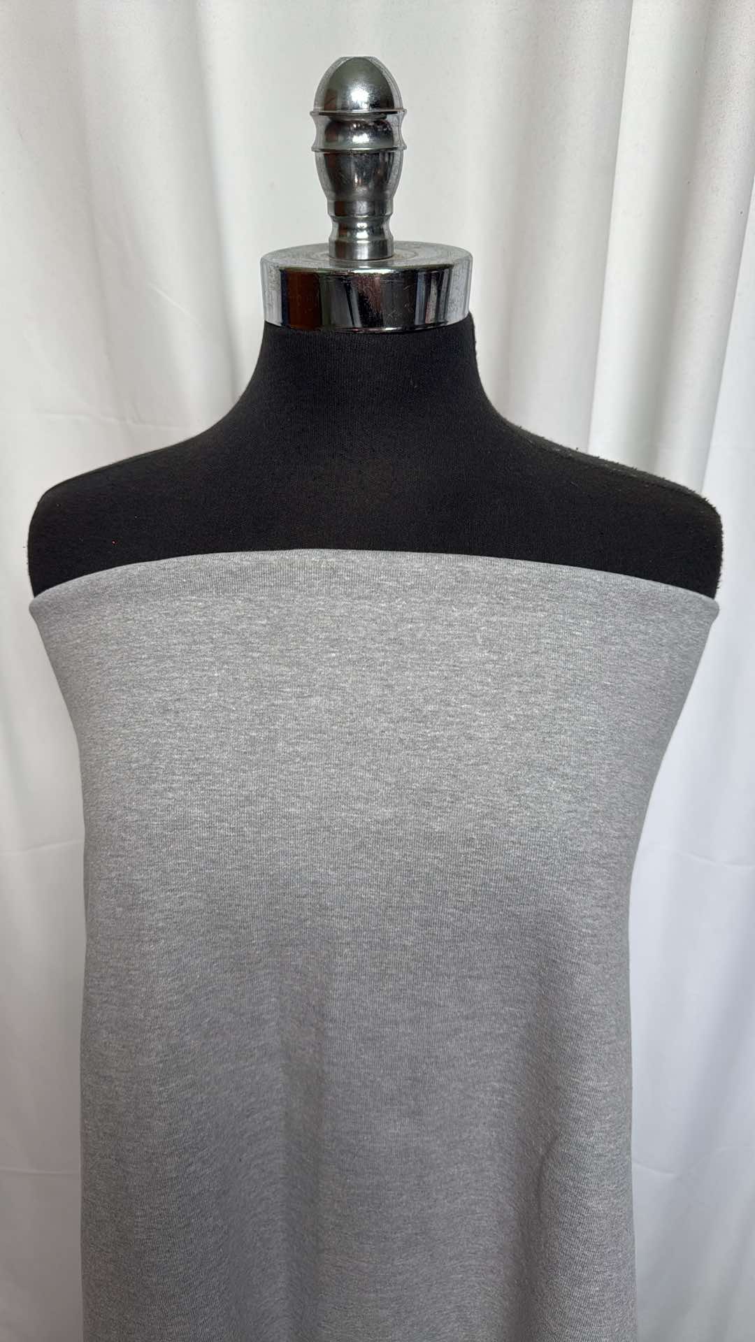 Heather Grey - Heavy Cotton/Spandex Rib Knit - 2 Yard Cut