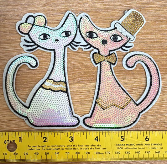 Cats - SEW-ON Sequin Patch - Sold Individually