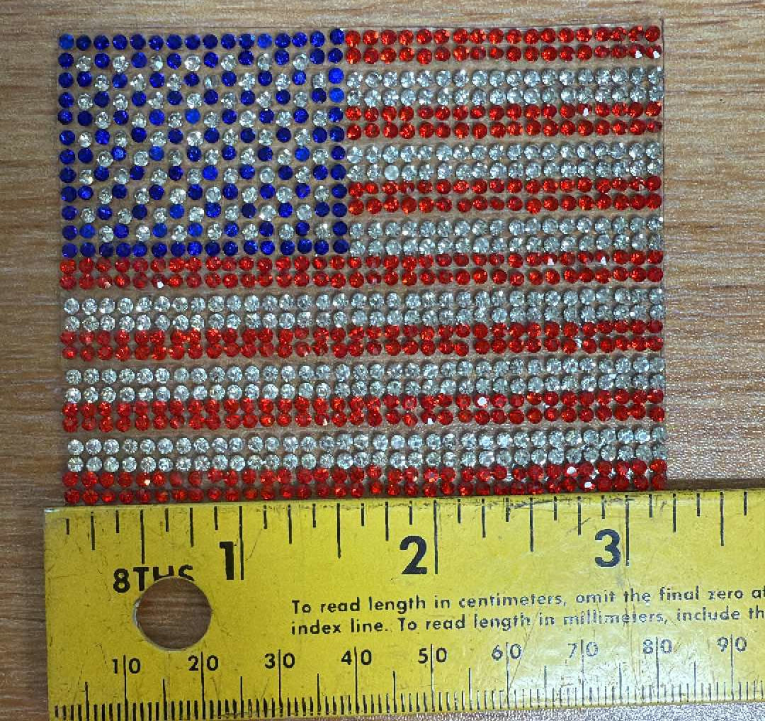 American Flag - IRON-ON Bling Patch - Sold Individually