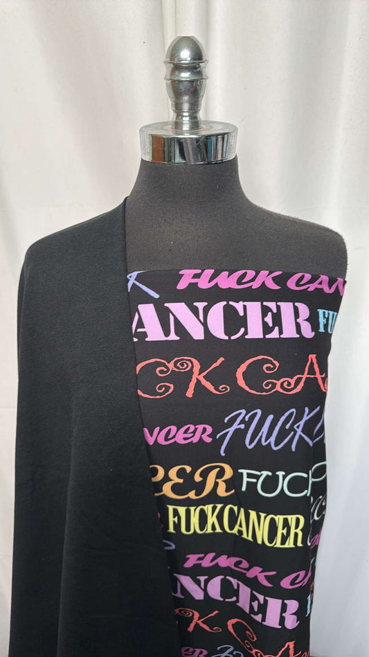 BLACK/F*** CANCER BUNDLE : 1.5YD Black 2-Tone Peached PF & 1.5YD F*** Cancer Brushed PF : A26607