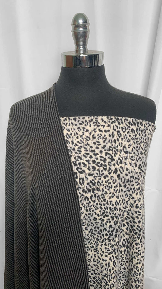 URBAN RIB/LEOPARD BUNDLE : 2YD Leopard Brushed PRS Jersey & 1+YD Urban Rib : A25926