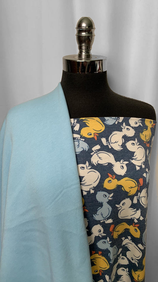 BABY DUCKS BUNDLE : 2YD Ducks FT & 2YD Light Blue Sweatshirt Fleece : A2167