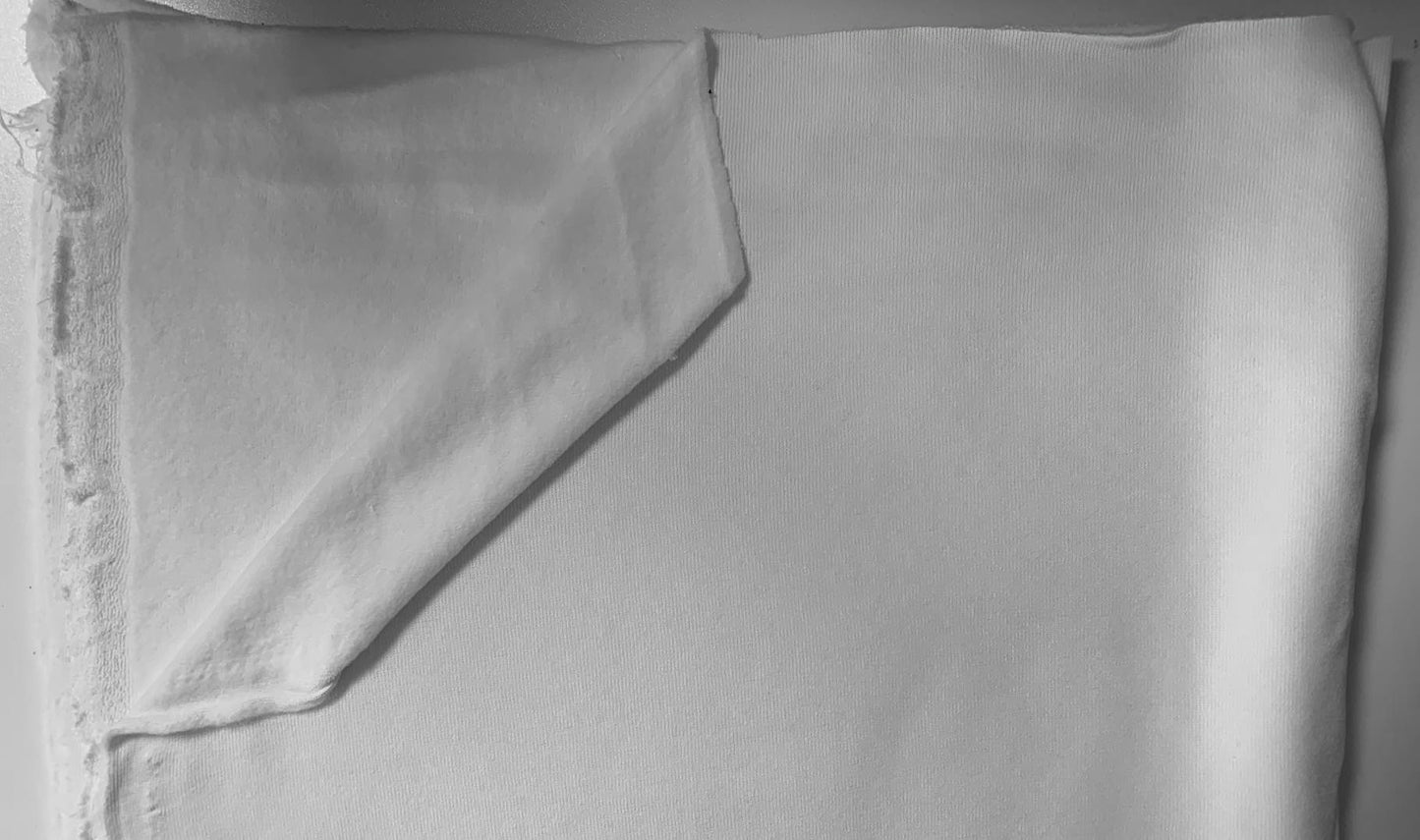 White - Sweatshirt Fleece - 1 Yard Cut