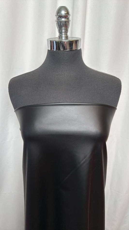 Black - Vegan Leather - 2 Yard Cut