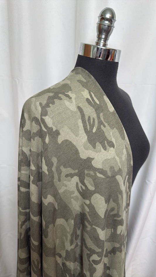 Camo - Poly/Rayon/Spandex French Terry - 2 Yard Cut