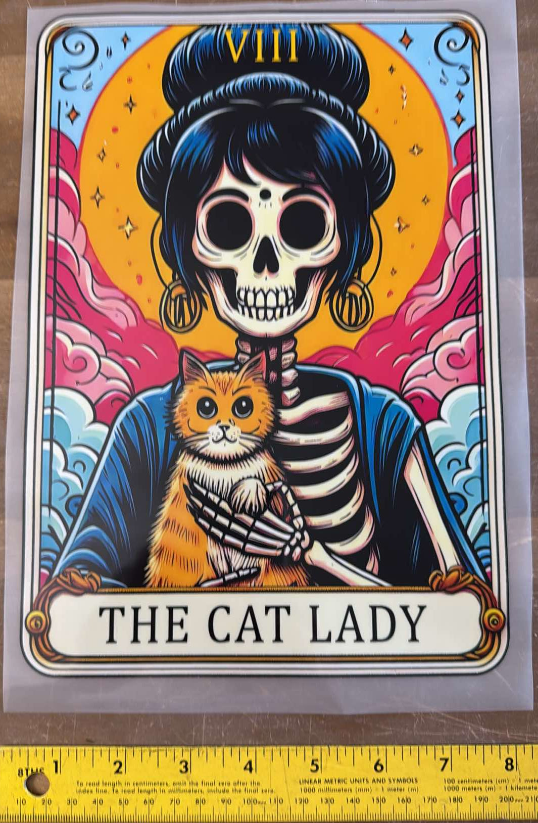 Tarot "The Cat Lady-2" - Iron On Decal - Sold Individually