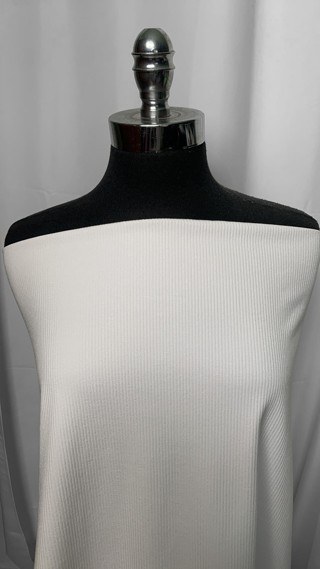 White - Cotton/Spandex Rib Knit - By the Yard