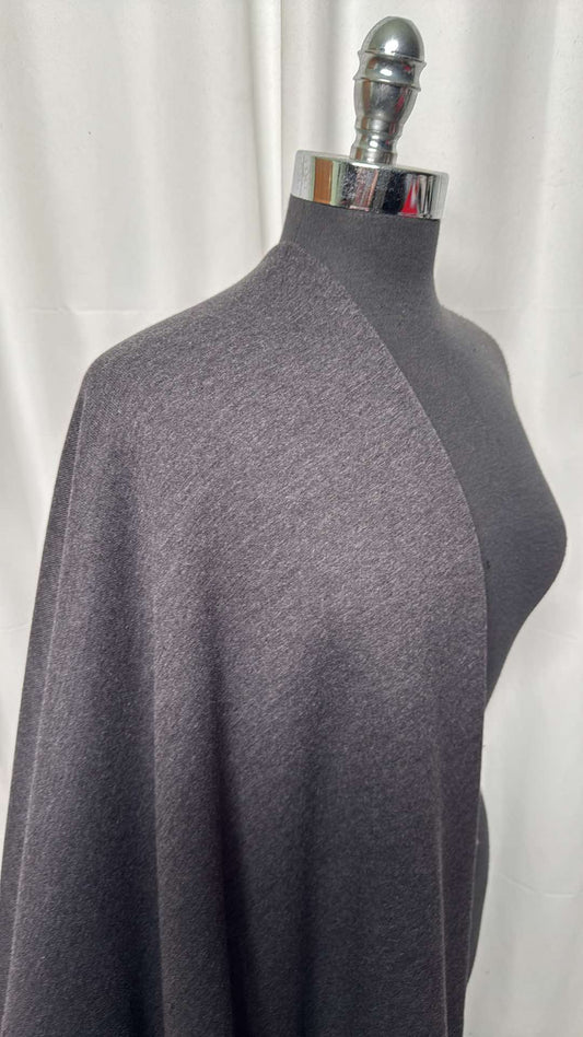 Heathered Charcoal - Cotton/Poly Sweatshirt Fleece (72" Wide) - 2 Yard Cut