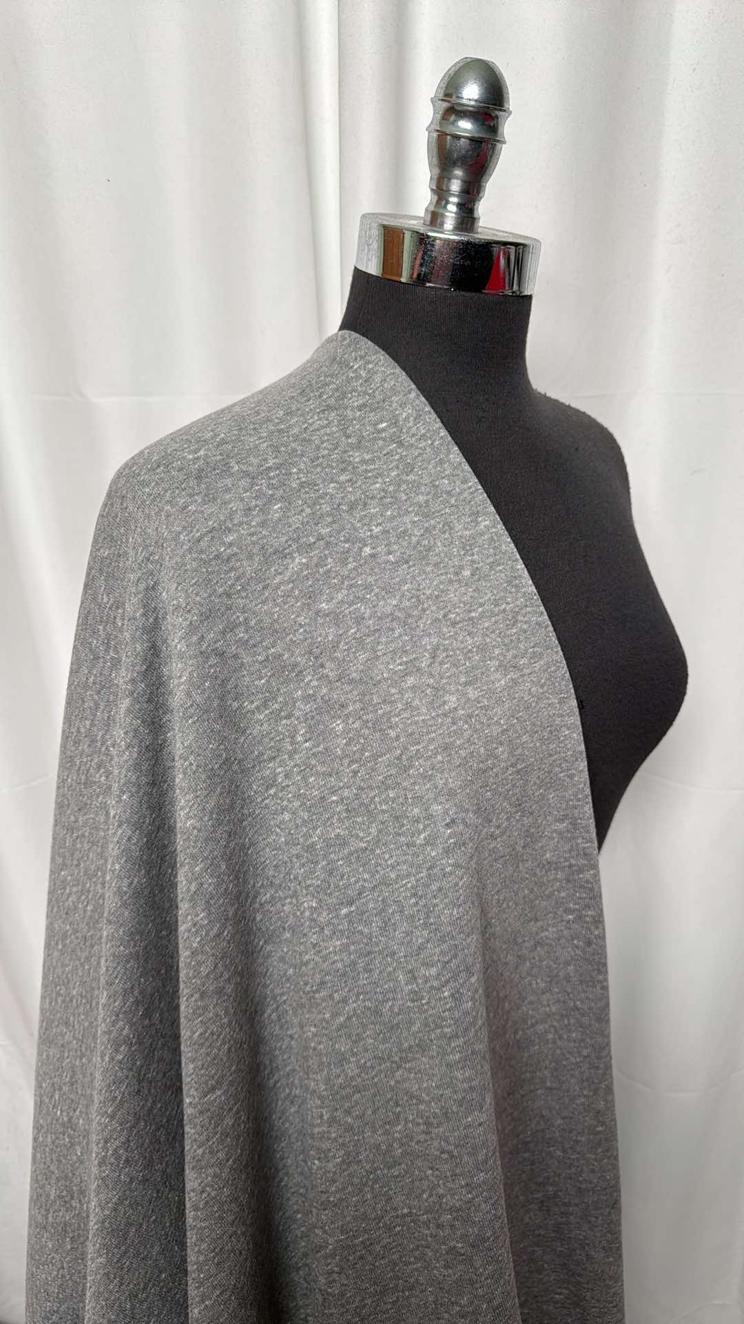 Heathered Grey- Cotton/Poly Sweatshirt Fleece (72" Wide) - 2 Yard Cut