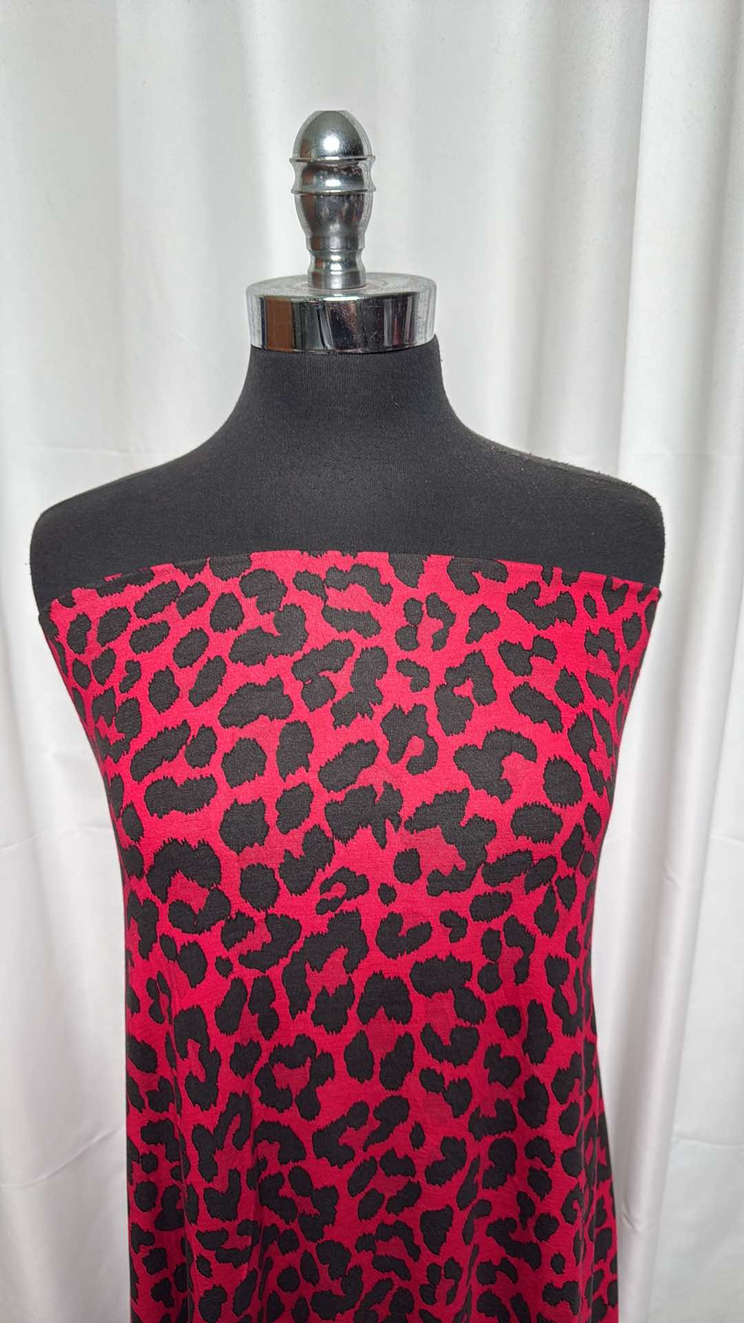 Pink/Black Leopard - Rayon/Spandex - 2 Yard Cut