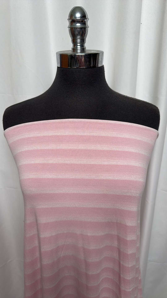 Pink Ombre Stripe - Rayon/Spandex - 2 Yard Cut