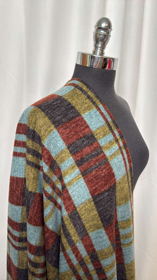 Plaid -  Brushed Hacci Sweater Knit - 2 yard Cut