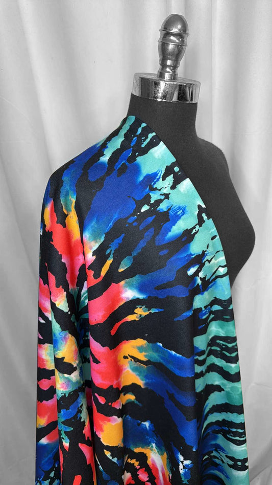 Rainbow Riptide Tie Dye - Poly Sweatshirt Fleece - 2 Yard Cut