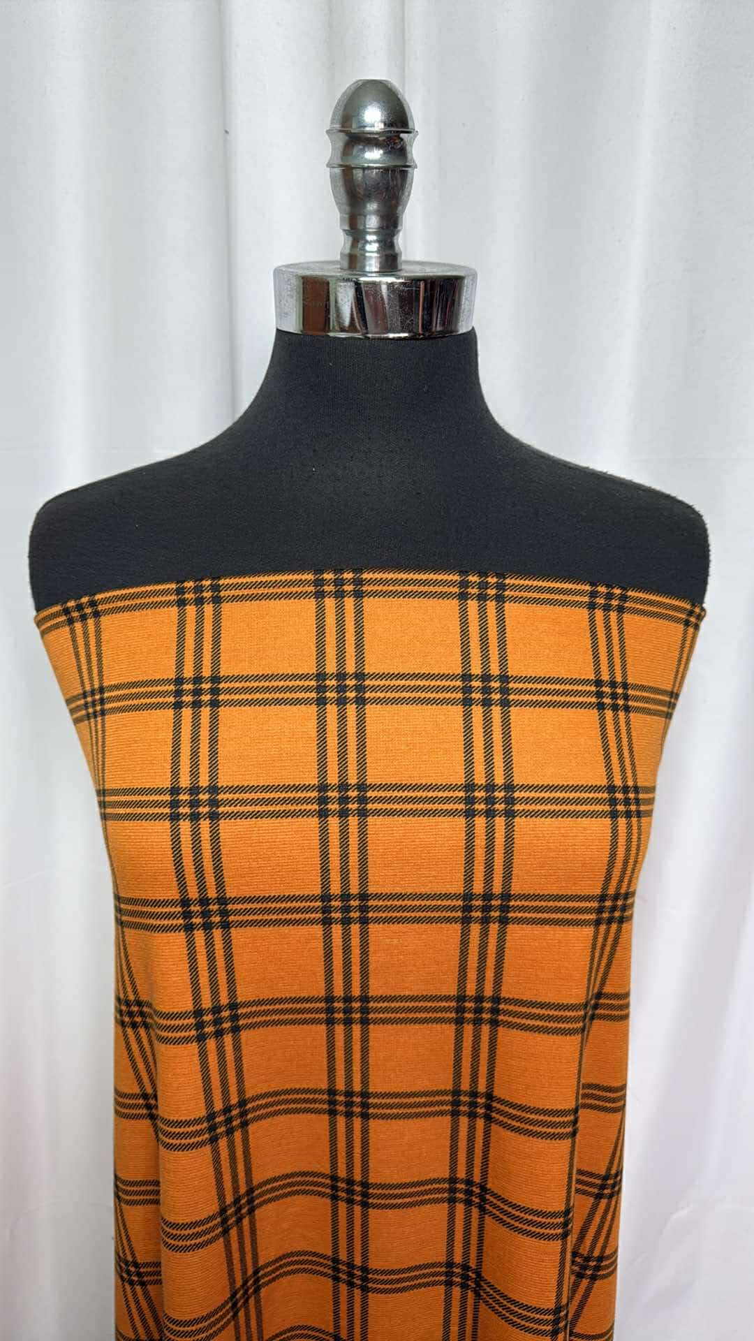 Orange Plaid - Ponte - 2 Yard Cut