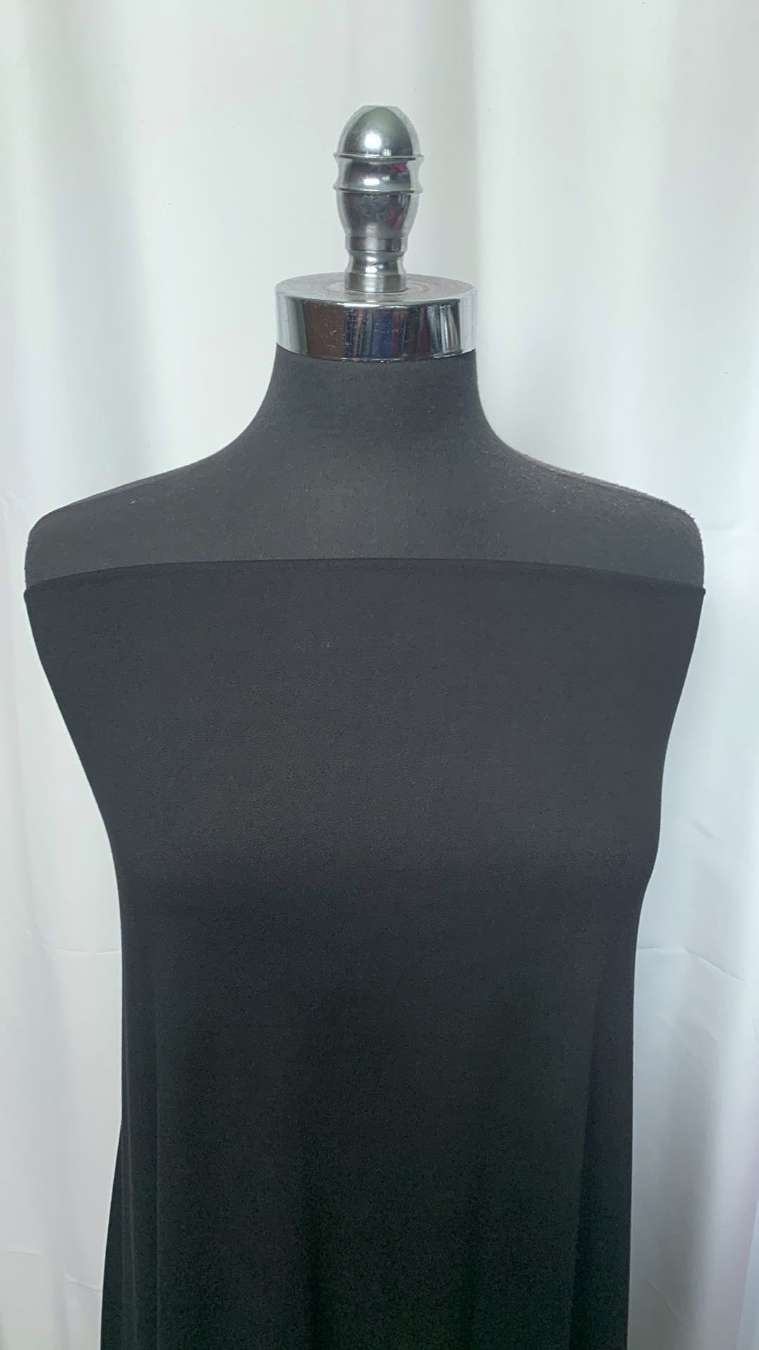 Solid Black - Double Brushed Poly Spandex - 3 Yard Cut