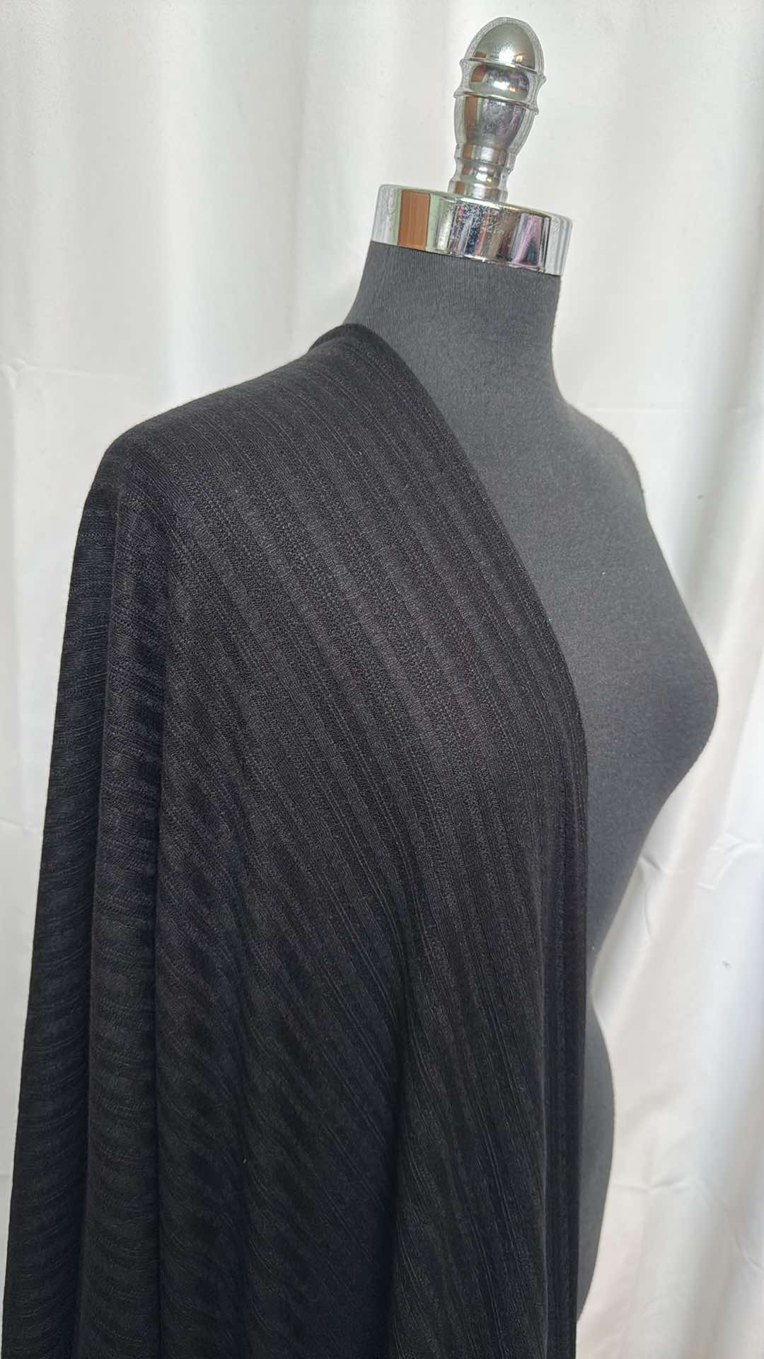 Black - Nylon-Blend Sweater Knit - 4 Yard Cut