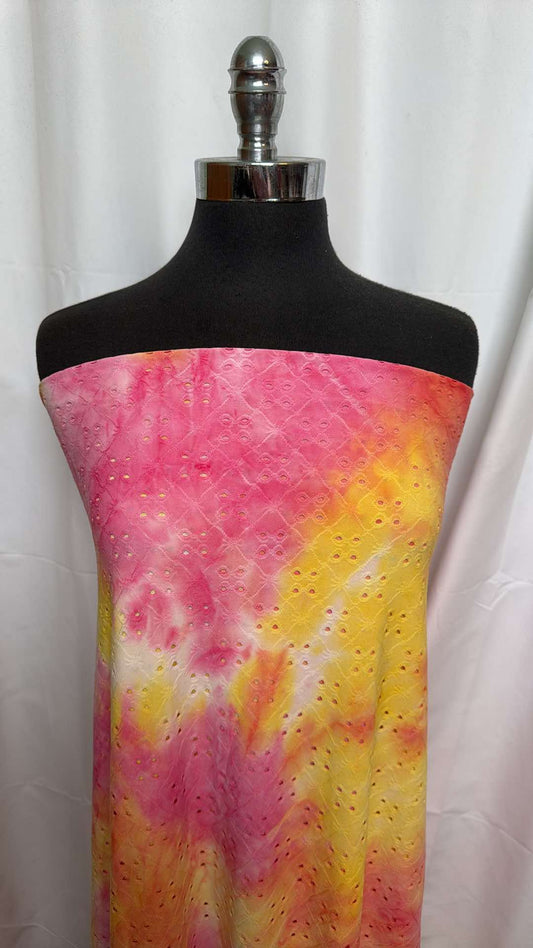 Tie Dye - Poly/Spandex Eyelet  - 2 Yard Cut