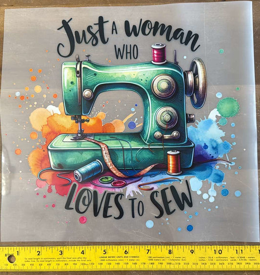 A Woman Who Loves to Sew-1 - Iron On Decal - Sold Individually